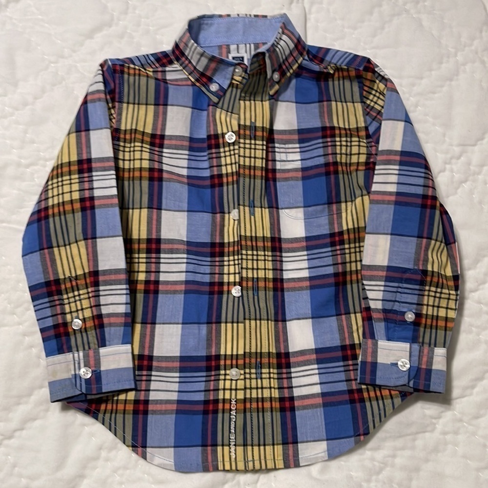 Janie and Jack Plaid Madras Shirt